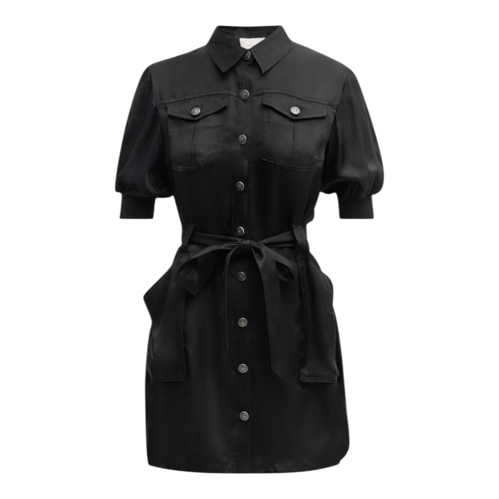 Cinq a Sept Women's Damla Belted Puff-Sleeve Mini Shirtdress Neiman Macus SZ: 4